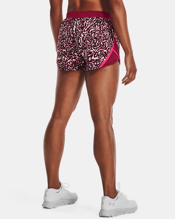Women's UA Fly-By 2.0 Printed Shorts, Pink, pdpMainDesktop image number 1
